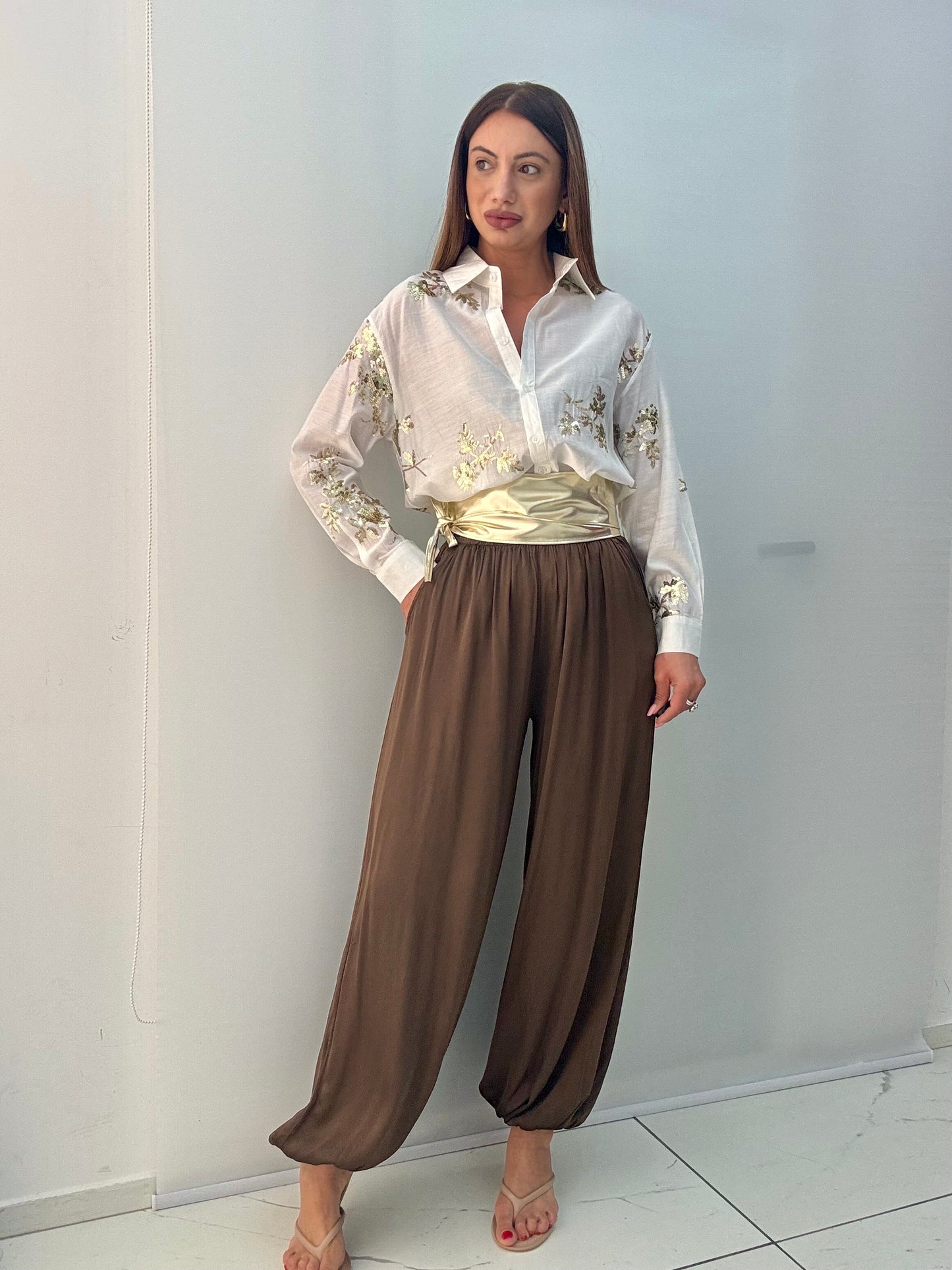 Pantalone Angelica Marrone