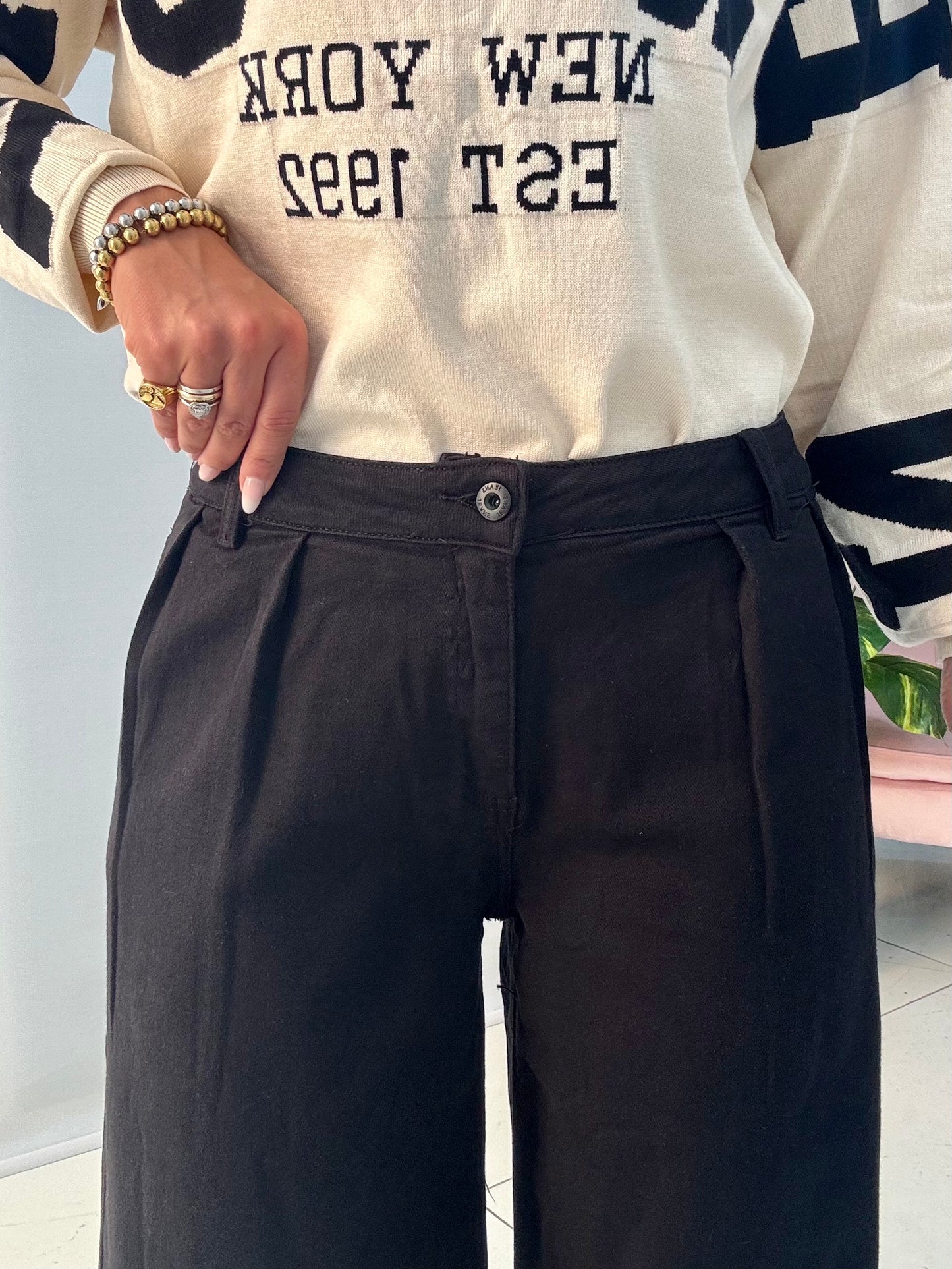 Jeans Wide Leg Black