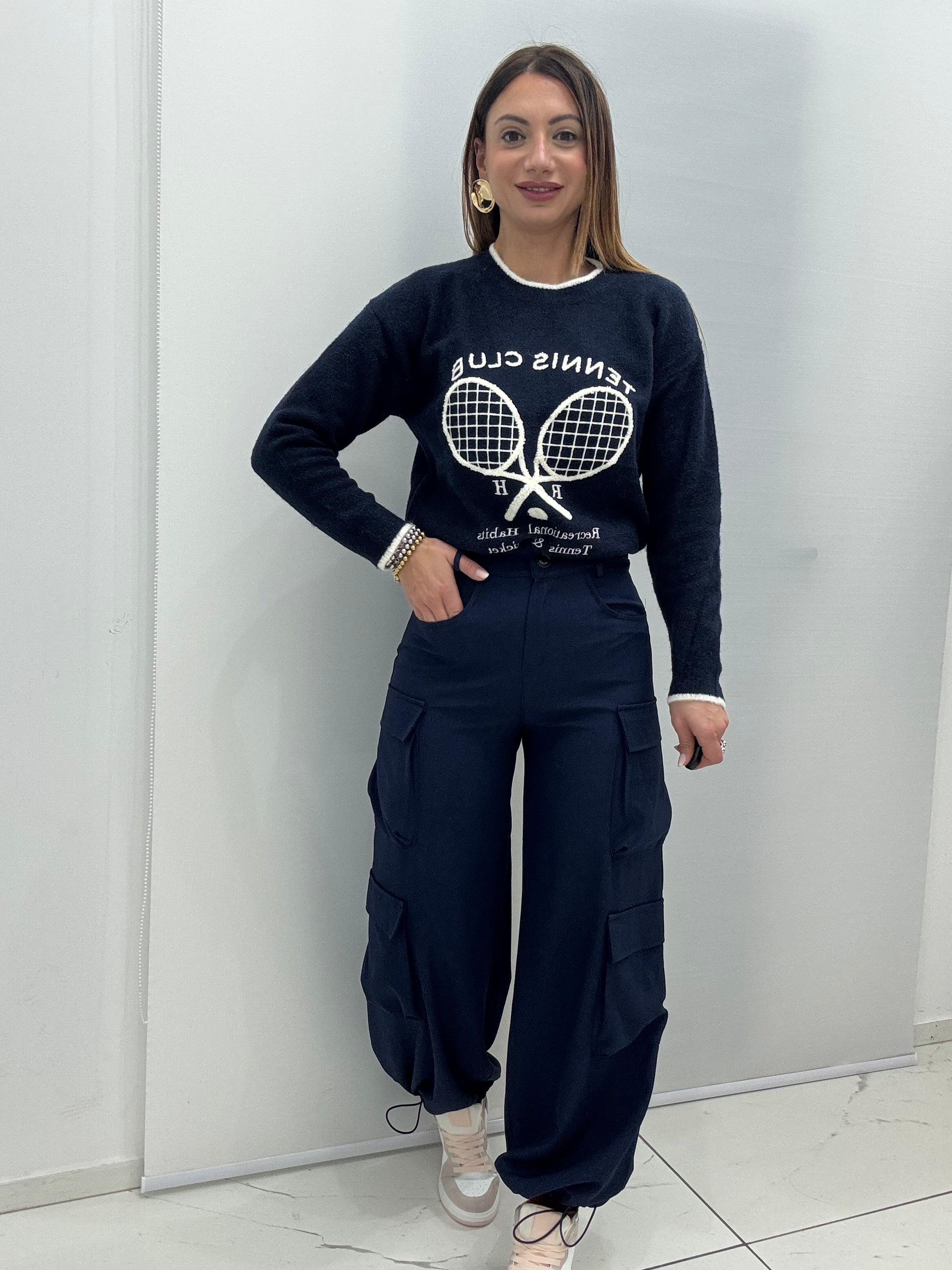 Pantalone Cargo Eloise Blu