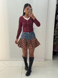 Gonna Quadri Bordeaux