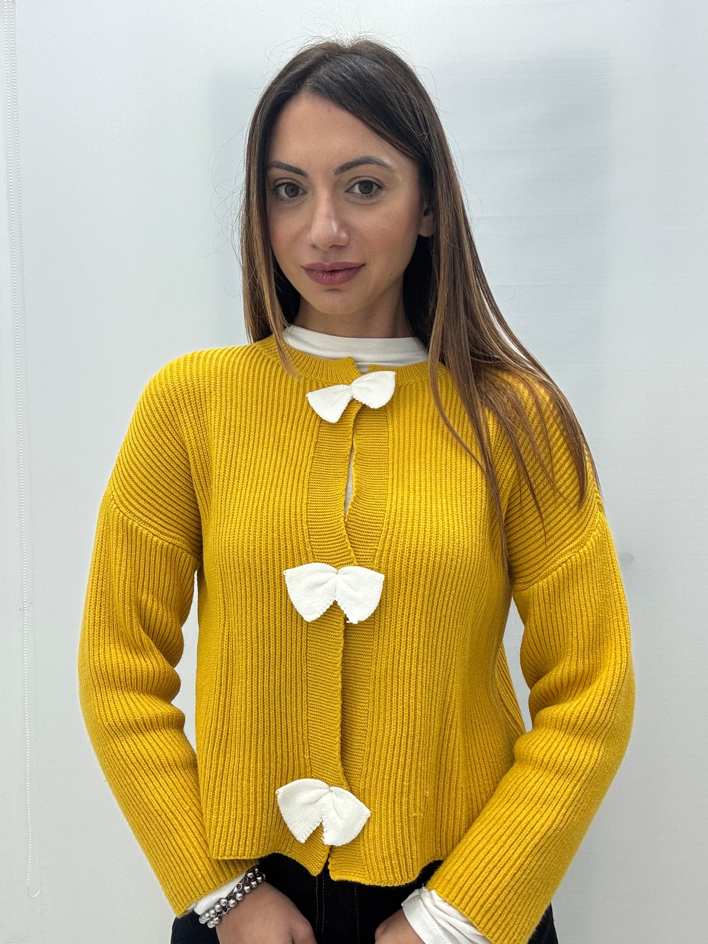 Cardigan Fiocchetti Giallo