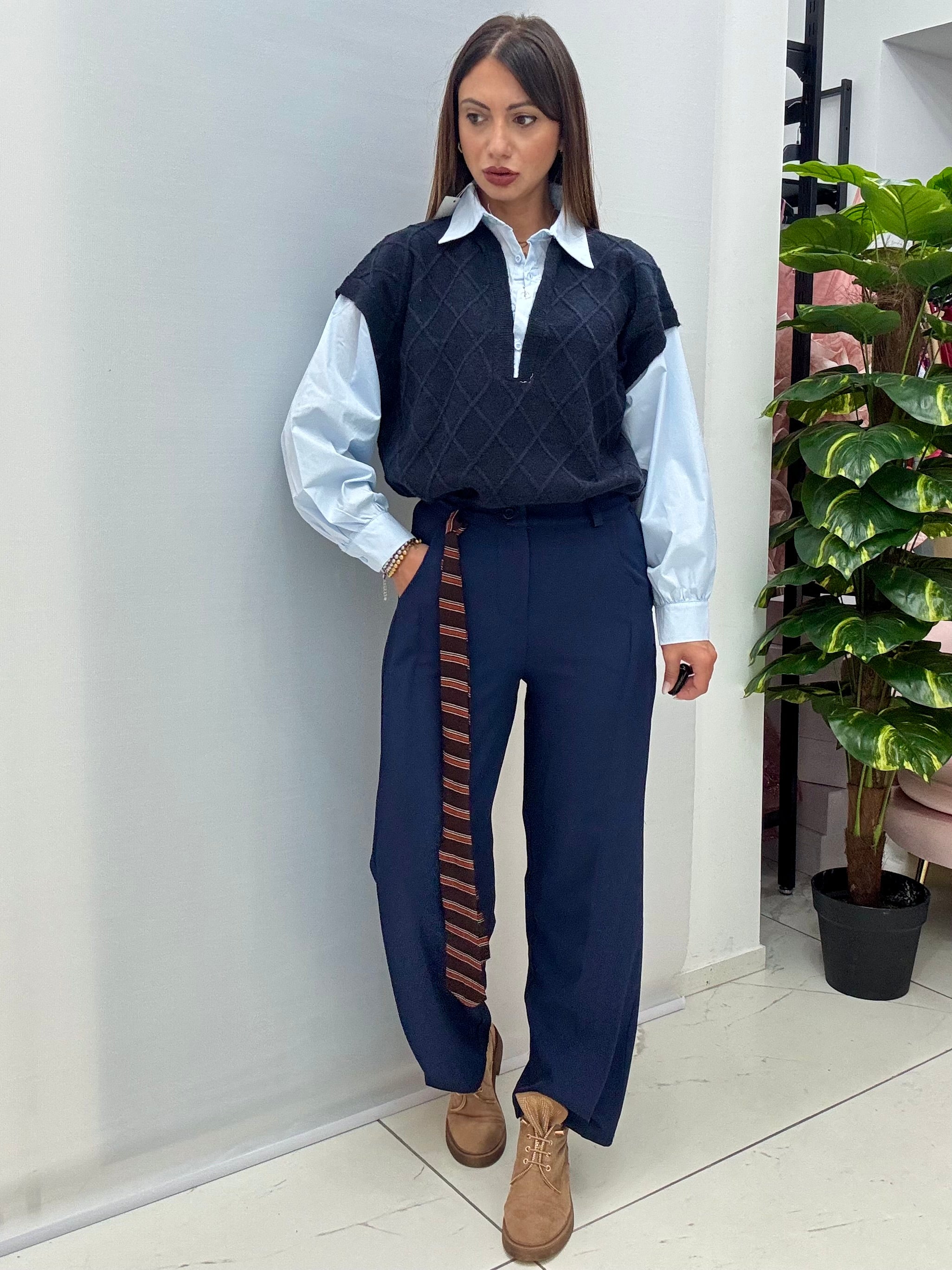 Pantalone Cravatta Blu