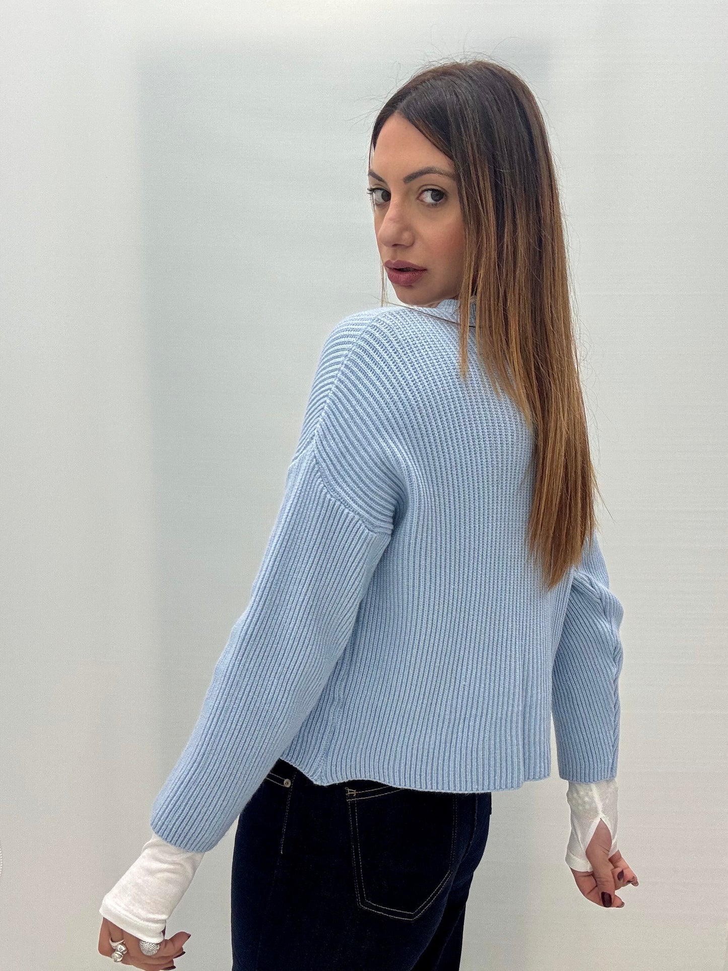 Cardigan Fiocchetti Azzurro