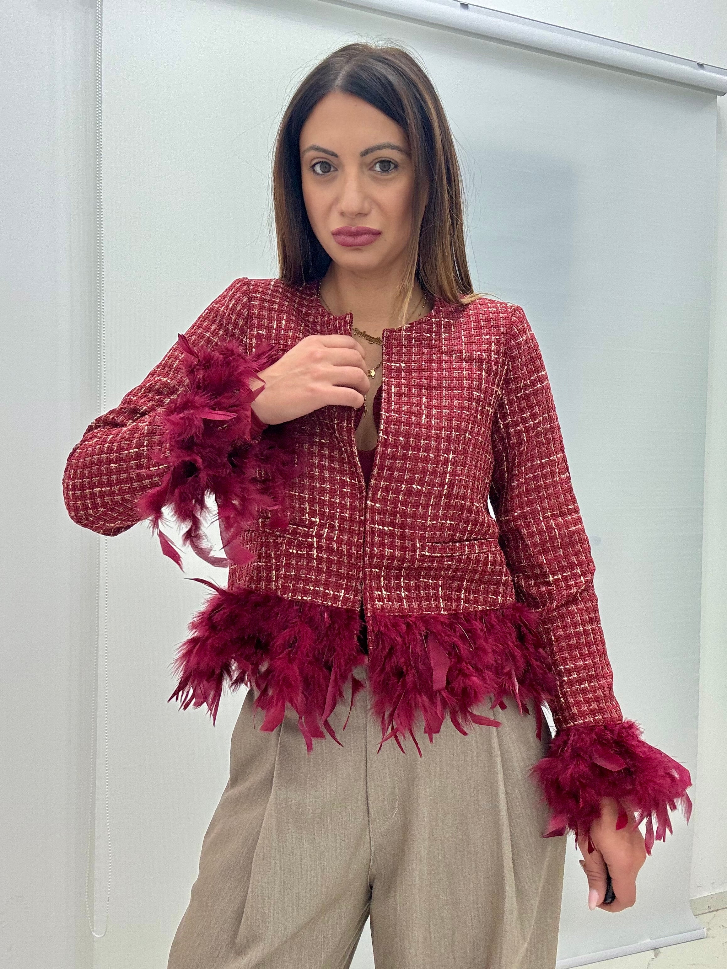 Giacca Piume Bordeaux