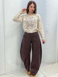 Pantalone Ballon Daino Marrone