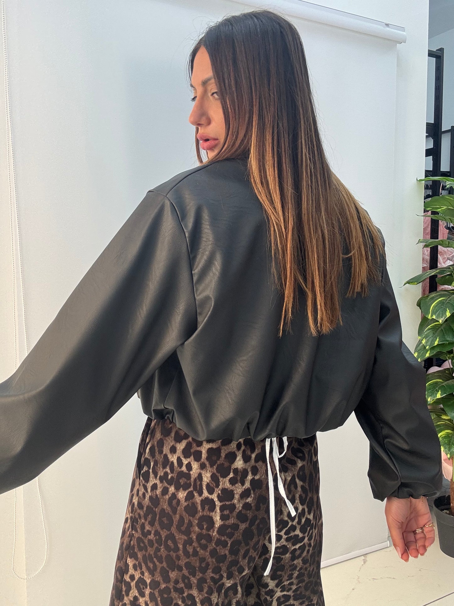 Bomber Ecopelle Ale Nero