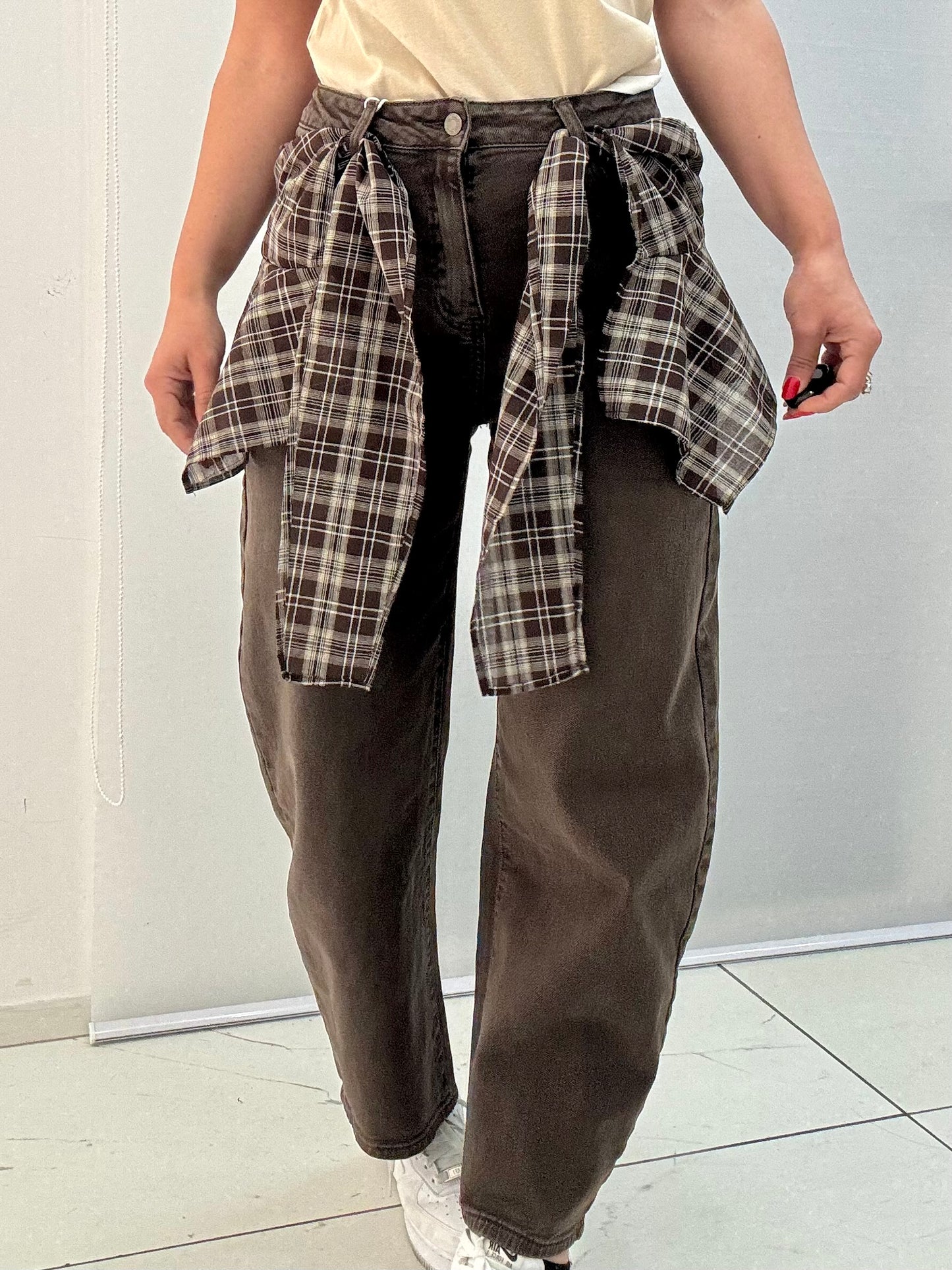 Jeans Effetto Camicia