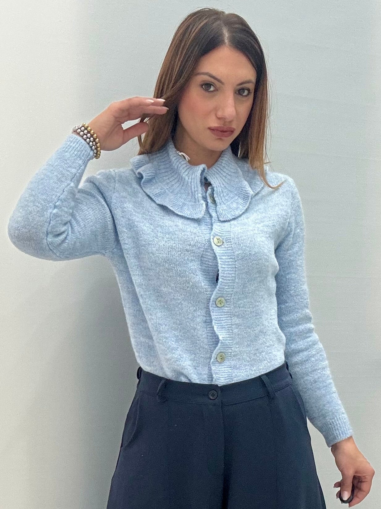 Cardigan Colletto Azzurro