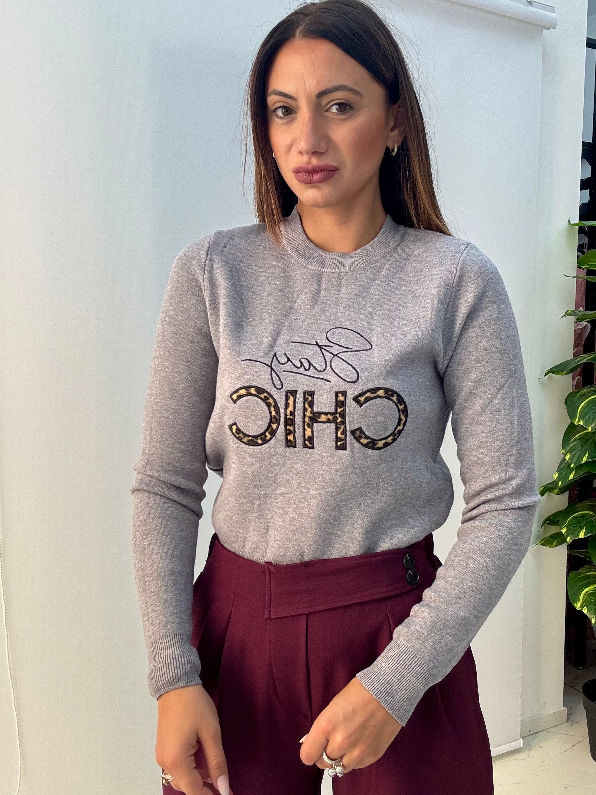 Maglia Stay Chic Grigio