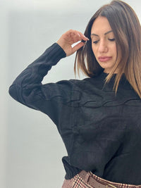 Maglione Treccia Nero