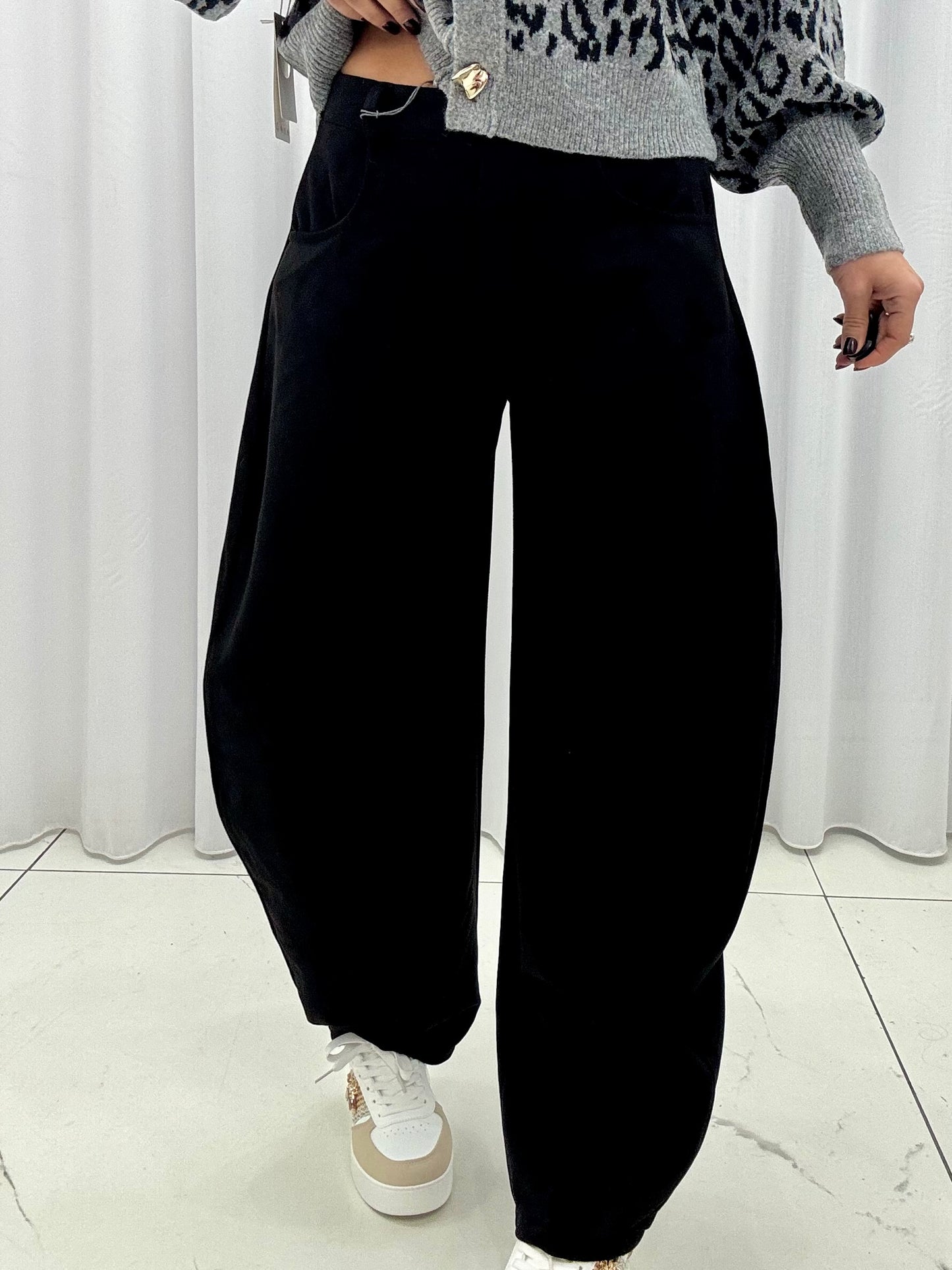 Pantalone Ballon Daino Nero
