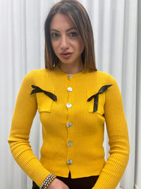 Cardigan Fiocco Chic Giallo