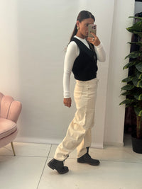 Jeans Ballon Asimmetrico Panna