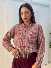 Camicia Quadri Bordeaux