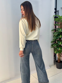 Jeans Cintura Bordeaux