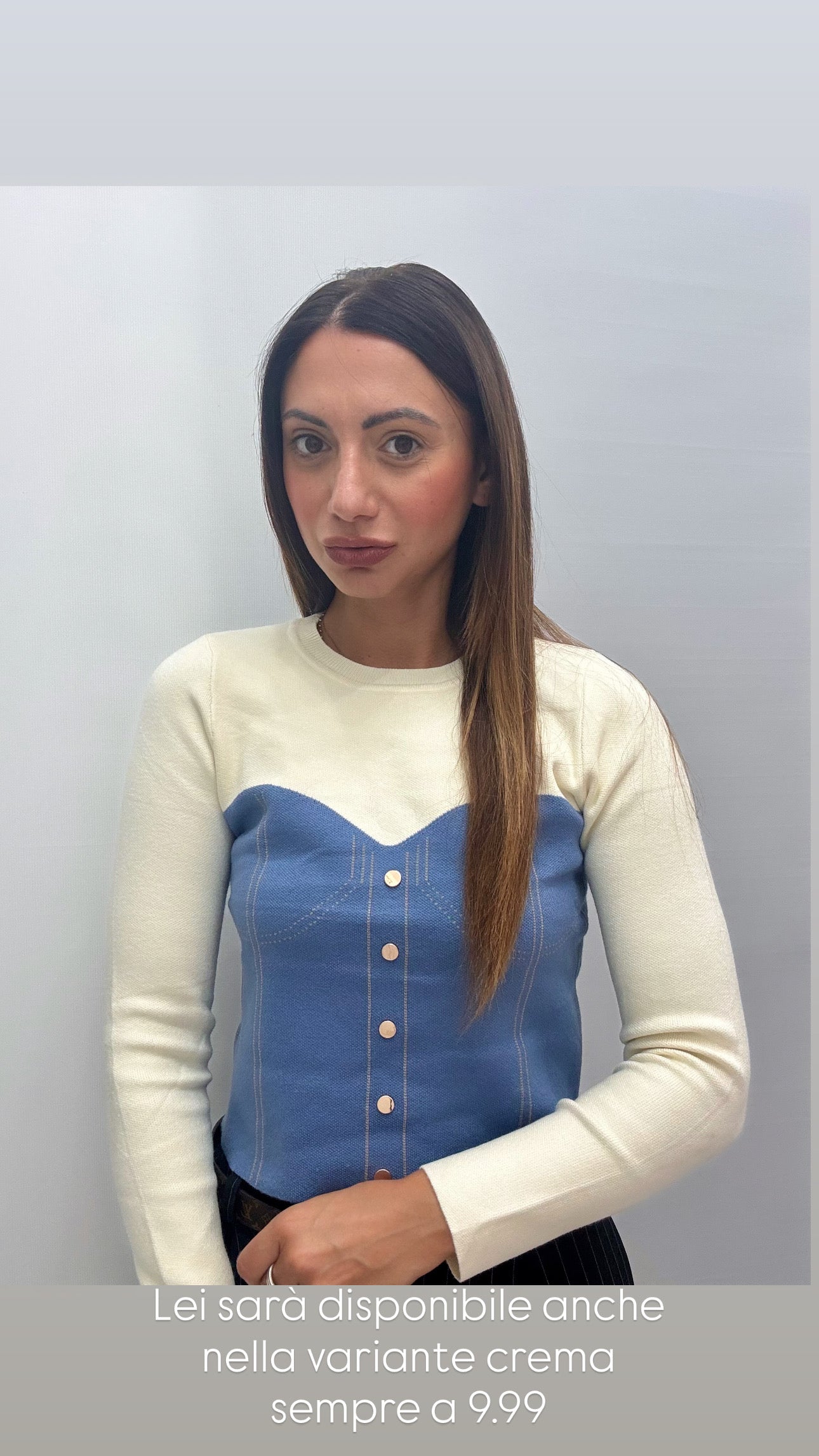 Maglia Corsetto Fake Crema